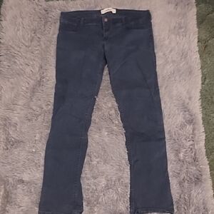 Hollister Women's Dark Blue Straight Leg Jeans